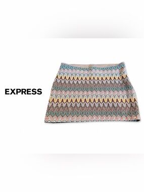 Express Sequin Jacquard Mini Skirt Women’s Small Boho Festival Party